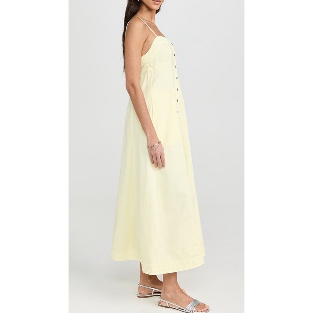 Free People Maxi Dress Women Yellow Just Jill Cotton  Vacay Boho Retro Large New - Picture 5 of 12